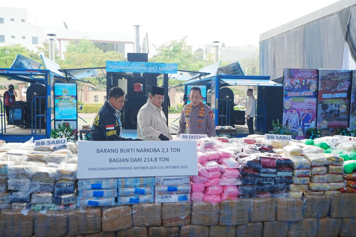 Presiden Pimpin Pemusnahan 214,84 Ton Narkoba oleh Polri, Kapolri: Tindak Lanjut Asta Cita